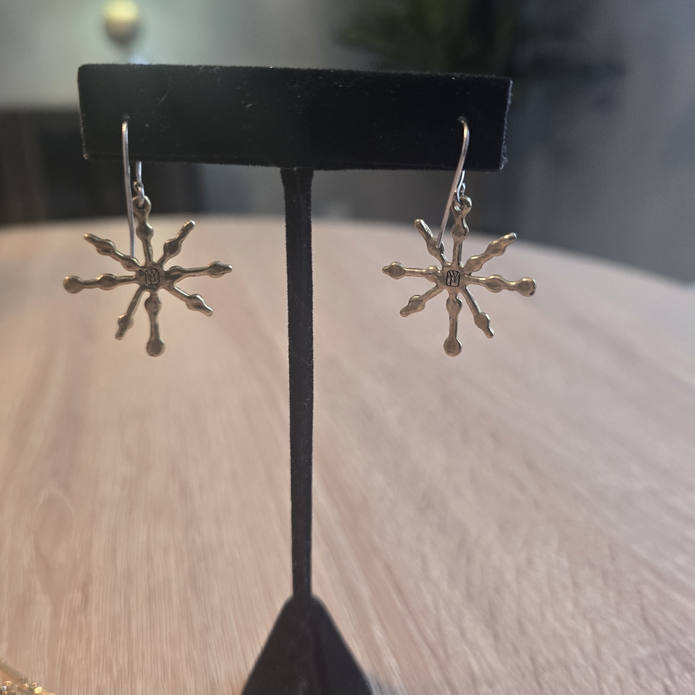 Waxing Poetic Goldtone 30 Inch Crystal Snowflake And Earring Set-GORGEOUS!!! - Picture 16 of 16